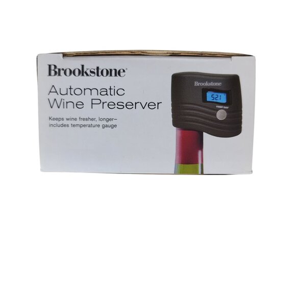 Brookstone Automatic Wine Preserver Temperature Gauge Fits 750ML Bottles NEW - Picture 3 of 9